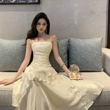 Plataz Women's Dress Summer 2025 New Heavy Industry Repair Thin Lotus Leaf Side Dress Dress Dress HZ0628