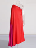 Plataz Dress 2025 New Color Personality Slant Shoulder Loose Summer Long Dress