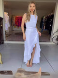 Plataz Summer New Fashion Collar Body Belt To Close The Waist Wood Ear Long Skirt