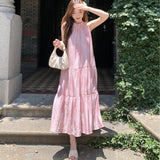 Plataz Break French Hanging Neck Dress Fairy Summer Temperament High-End Seaside Resort Beach Dress