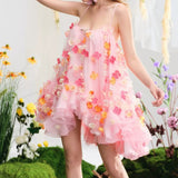 Plataz Gentle And Gradient Handmade Flowers Suspension Beautiful Dresses Women's Holiday Dresses
