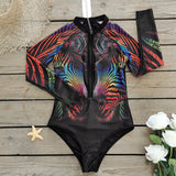 Plataz Swimsuit Women's Sensing Sports Long Sleeve Print Surf Swimsuit DJPT