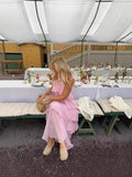 Plataz Hot Dress Fashion Cake Dress Sexy Pink Slings Bare Hot Babes Long Dress HZ0628