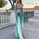 Plataz Spring And Summer Women's Dress Sexy Hottie Printed Clammed Chest-Wender Backed Women's Dress HZ0628