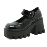 Plataz Mary Jane Women's Shoes 2024 New Square Head Small Tall Shoes Pine Cream Sole Coarse Single Shoes Women High Quality Shoes