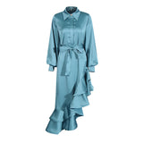Plataz Temperament Fashion Court Style 2025 New Collar Single-D Row Buckle Bubble Sleeve Irregularly Spliced With Dress Woman