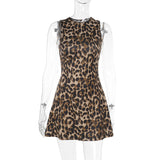 Plataz Spring 2025 New Temperament Sexy Body Repair Vest Leopard Print Dress DJPT