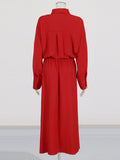 Plataz Elegant Style Dress Spring 2025 New Collar Tie Sexy High-Waist Opening Dress Dress Woman