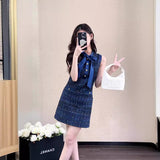 Plataz 2025 With Coarse Flowers, Silk Sleeveless Dress