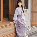 Plataz Design Grape Manor Chinese Style Women's Clothing Element Half Dress Set 8818