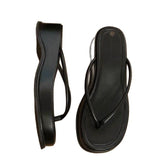 Plataz Base Simple Foot Flip-Flop Women 2025 Summer New Fluorescent Green Sandals Wearing Stylish Beach Slippers DJPT