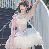 Plataz Rose Peach Wine Lolita Women Sling Dress Everyday Cute Lolita Sweet Dress 6865