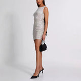 Plataz Women's New Sleeveless Bodyless Back Bow Shiny Miniskirt HZ0628