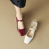 Plataz Size Shoe Bag Behind The Empty Sandals Woman New Square Light Mouth Buckle Heel Shoes Women's Shoes High Quality Shoes