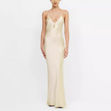 Plataz Women's New V-Necked Sling Dress With Sleeveless Dress HZ0628