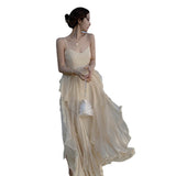 Plataz Dress Fairy Dress Long Summer Seaside Photo Clothes Holiday Super Fairy Haid With Sweet Sling Dress