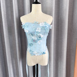 Plataz Flower Tector Blouse With Fishtail Half Skirt 2024 New Temperament Birthday Party Set