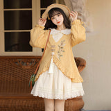Plataz Design Sunflower Poetry Chinese Style Improve The Chinese Element Of Women's Coat Dress Set 7021