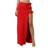 Plataz Fashion Three-Dimensional Flower Banding Half-Body Skirt Sexy Open Party Half-Dress Skirt