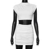 Plataz Women's 2024 Summer New Round Collar Sleeveless Umbilical Tops DJPT