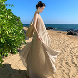 Plataz Holiday Dress Large Bare Back Dress To Take Pictures Travel Wearing Sexy Fairy Suit Dress