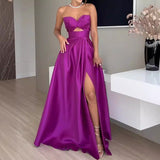 Plataz Women's New Famous Deep V Hollow Dress Open Fork Hollow Dress HZ0628