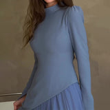 Plataz And Winter New Fashion Round Neck French Design Feeling 100 Fold Dress