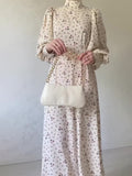 Plataz Spring Gentle Wind Loose With Broken Flower Dress Monsoon Long Sleeve Long Dress