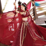 Plataz Red Flame Of The Female Hans Clothing Female Dunhuang Wind Wind Wind Cloak Corset Half Skirt Suit 9073