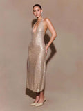 Plataz Selling Women's Fashion Sexy V-Neck Party Party Prom Sling Dress Skirt Dress Dress Dress
