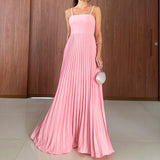 Plataz Women's High-Rise Splicing Sexy Dew Solid Color Design Dress In Summer 2025