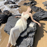 Plataz Vacation Sexy Lu-Loan French Sling Dress Half-Dress Two Sets Of Women 2024 Spring And Summer Hottie Set