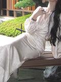 Plataz New [Oriental Newcomer] New Chinese Gloss V Collared Vertere Dress Elegant Print Dress HZ0628