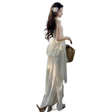 Plataz New Seaside Holiday Sling Suit Beach Photo Long Dress Summer