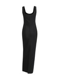 Plataz Hottie Bag Hip Dress 2025 Summer New U Collared Back With Diamond Lady Hanging Dress Dress