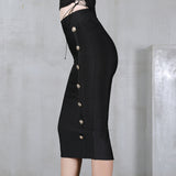 Plataz And Winter New Waist Slim Half Skirt Fashion Slit Buckle Long Skirt Slim Bandage Nepotism