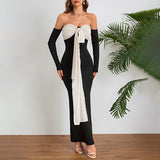 Plataz Autumn 2025 New Temperament Tender Strap With One-Word Shoulder Palping Dress Dress Woman DJPT