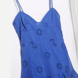 Plataz New Women's Wear V-Neck High-Waisted Splicing Medium-Long Sling Dress Women's Style DJPT