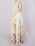 Plataz Early Autumn Australian Design Elegant Fresh Floral Shirt Top + High Waist Half-Dress Suit