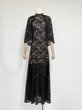 Plataz Ladies 2025 Spring Party Collar Shawl Stylish Elegant Yellow Lace Dress Dress Dress Dress Dress