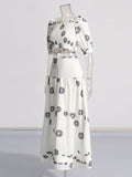 Plataz Retro Resort Style Two Sets Of 2025 Summer New Square Collar Bubble Sleeve Top High Waist Half-Dress Suit Woman