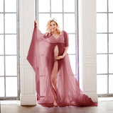 Plataz Mesh Pregnant Women Take Pictures Of The Long Dress Medium Long Draw And Drag Skirt 1204 Maternity