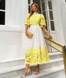 Plataz 2025 New Australian Niche Short-Sleeved Top With Waist-Scuffed Long Dress Fashion Suit Woman