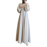 Plataz 2024 New Relaxed Relaxed And Gentle Commuter Solid Colored Long Sleeve Dress