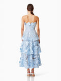 Plataz New Flower Three-Dimensional Decoration Solid Color Tarnish Sleeveless Long Dress Woman