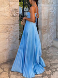 Plataz Women's Dress Sweet Sexy Slings With Chest Pressure Folds Big Pendulum Dress Solid Color Woman 8135 HZ0628