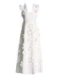 Plataz Elegant Famous Style Dress 2025 Spring Model High-End Splicing Three-Dimensional Flower Hanging Dress Women's Dress