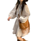 Plataz And Autumn 2025 New Gentle Princess White Dress Small Long Sleeve Temperament French Dress Woman