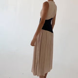 Plataz 2024 Women's Clothing Folds Irregular Black Spliced Sleeveless Long Dress