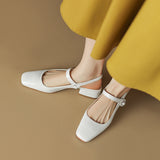 Plataz Size Shoe Bag Behind The Empty Sandals Woman New Square Light Mouth Buckle Heel Shoes Women's Shoes High Quality Shoes